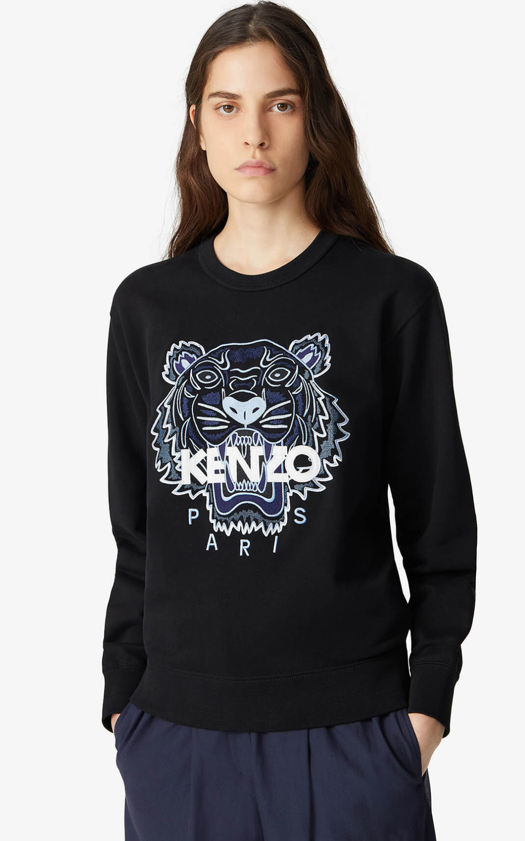 Kenzo Tiger Sweatshirt Black For Womens 7645TWXAH